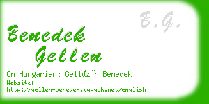 benedek gellen business card